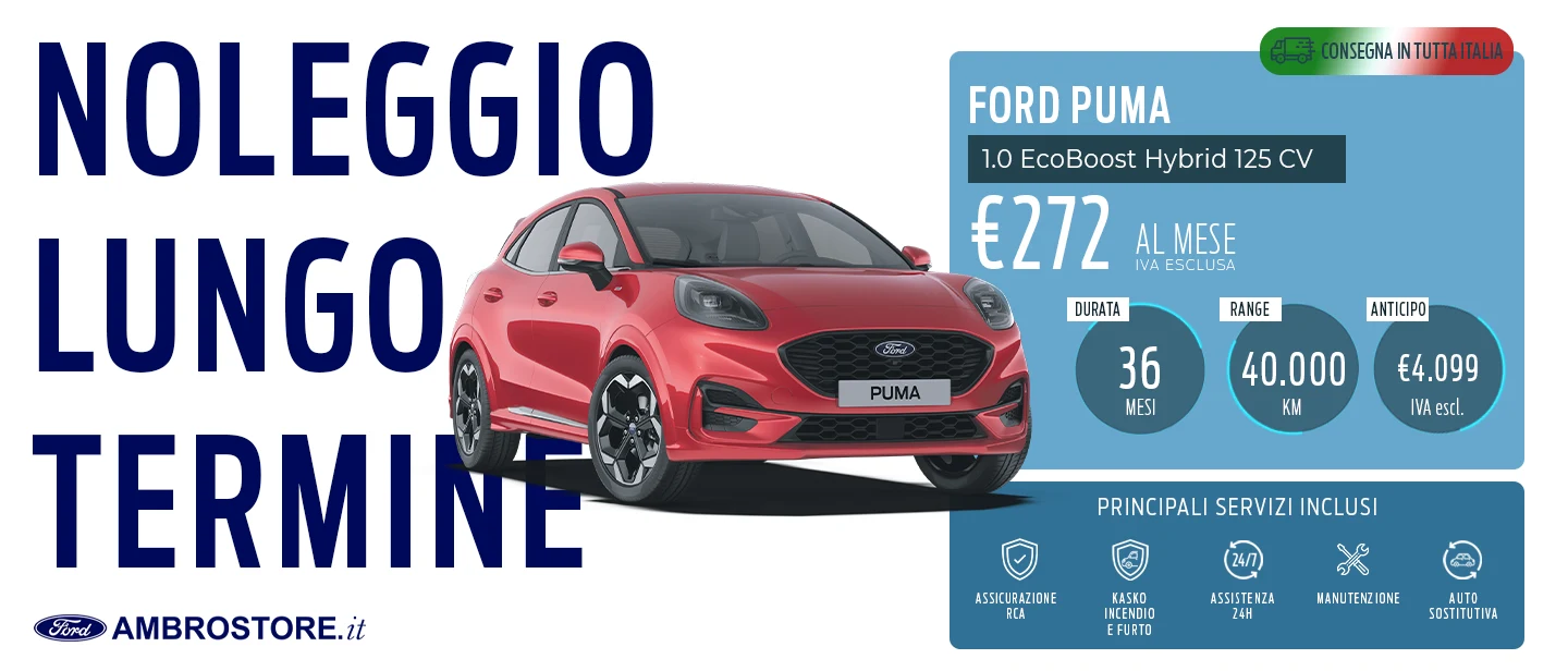 Noleggio LUNGO TERMINE FORD PUMA AMBROSTORE MILANO