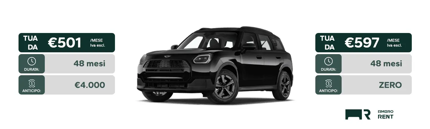Mini Countryman Ambro Rent Noleggio Lungo Termine Ambrostore Milano