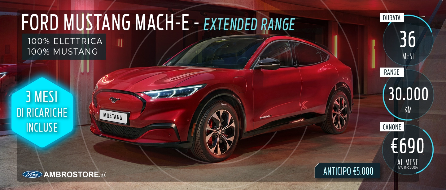Ford Mustang Mach E Extended Noleggio Lungo Termine Ambrostore Maggio 2023 RICARICA