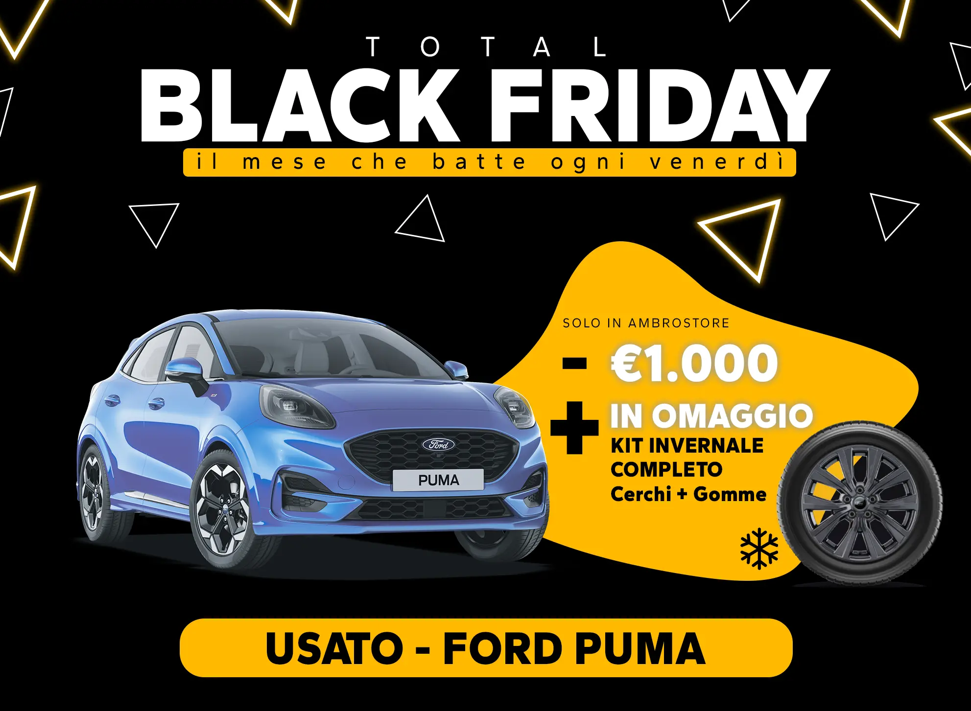 Total Black Friday Ambrostore Usato Ford Puma Kit Invernale Extrasconto Promozione Novembre 2025 Milano