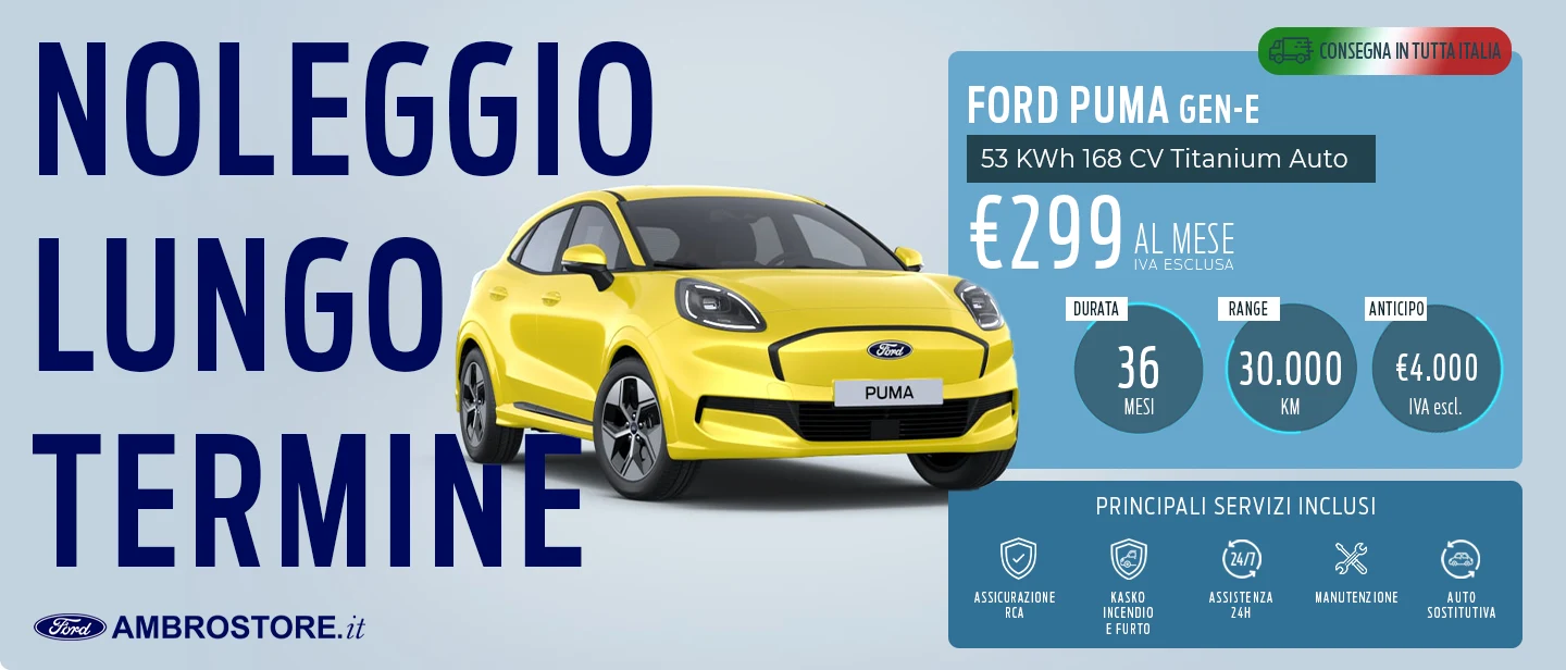 Noleggio LUNGO TERMINE FORD PUMA GEN E AMBROSTORE MILANO