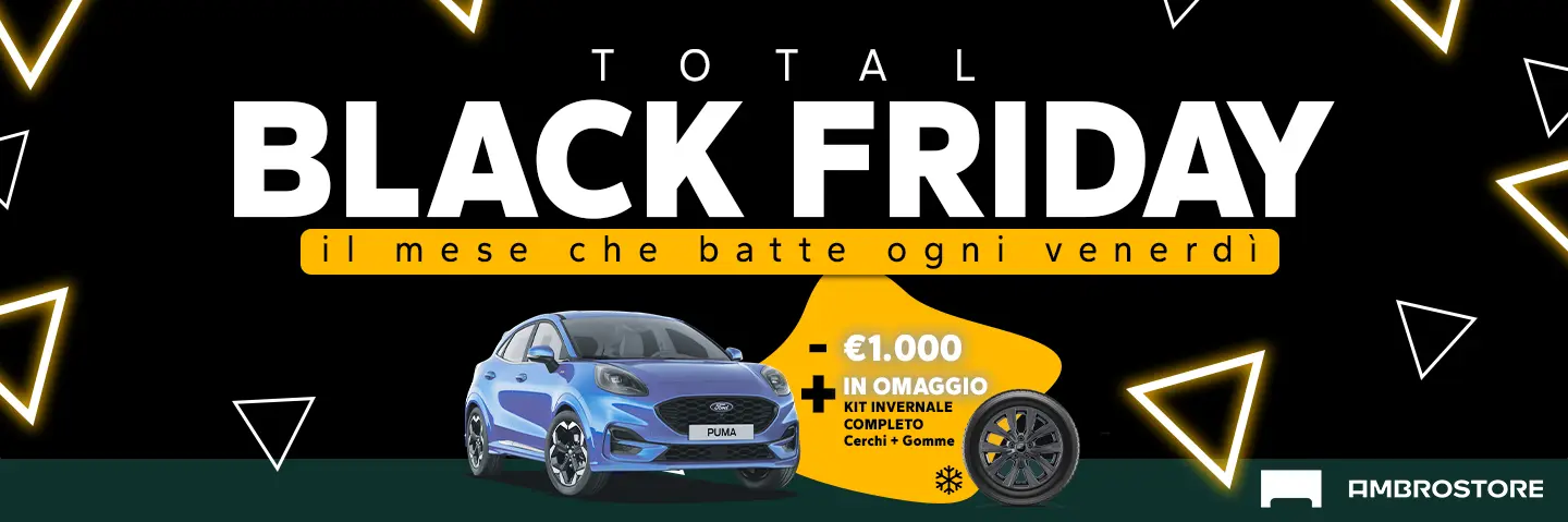 Total Black Friday Ambrostore Usato Ford Puma Kit Invernale Extrasconto Promozione Novembre 2025 Milano Banner