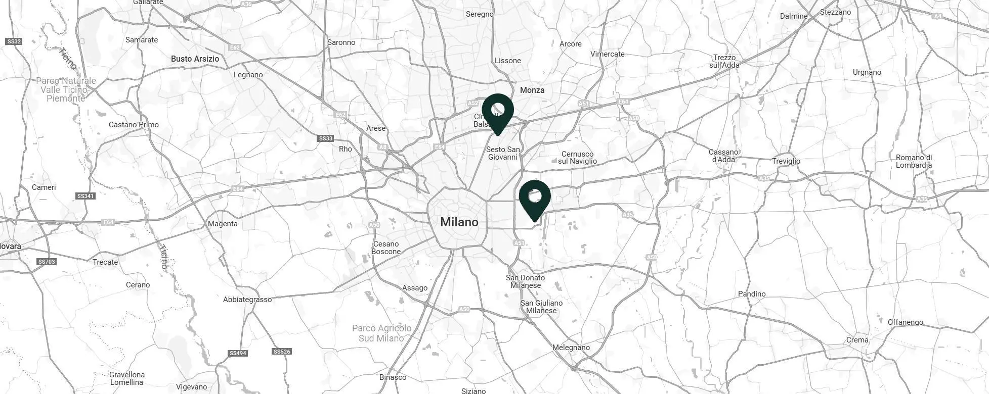 Mappa Sedi Ambrostore Concessionaria Milano E Sesto San Giovanni