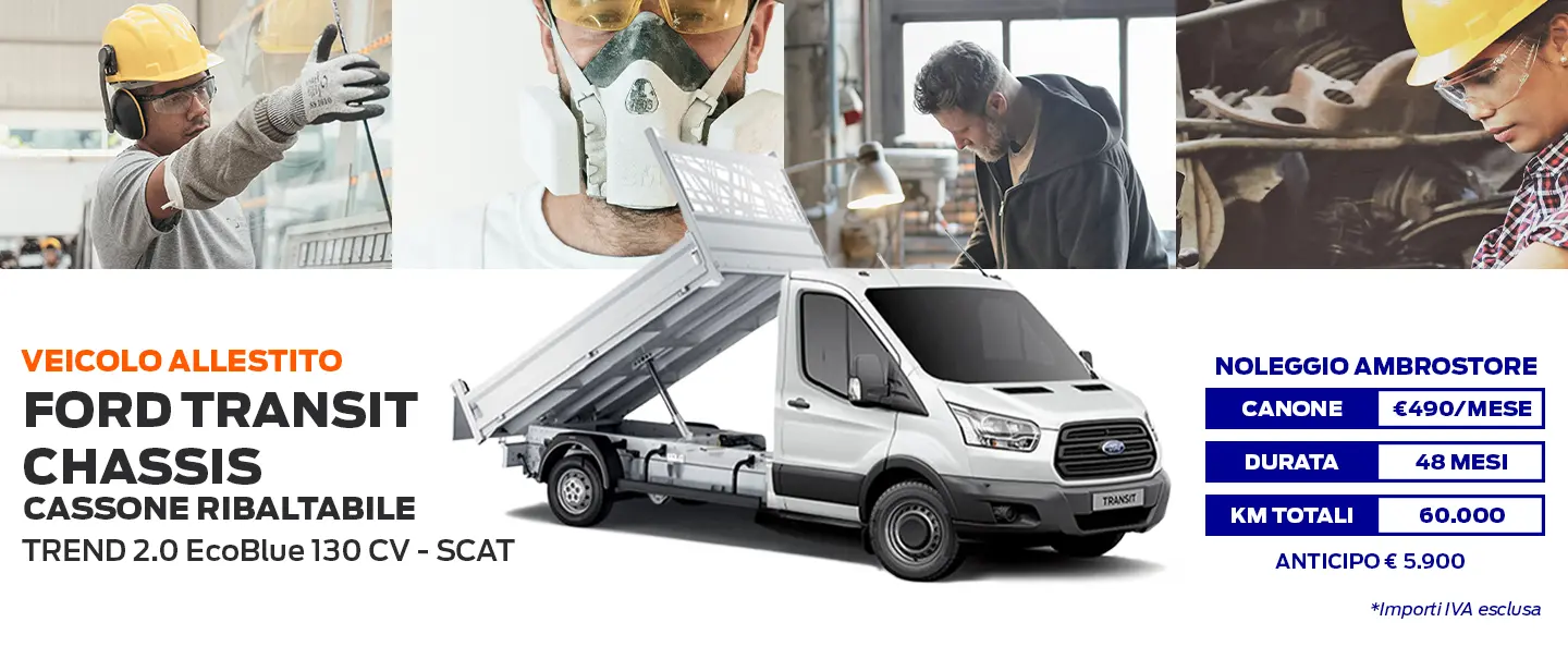 Noleggio Ford Transit Chassis Cabina Singola Ribaltabile