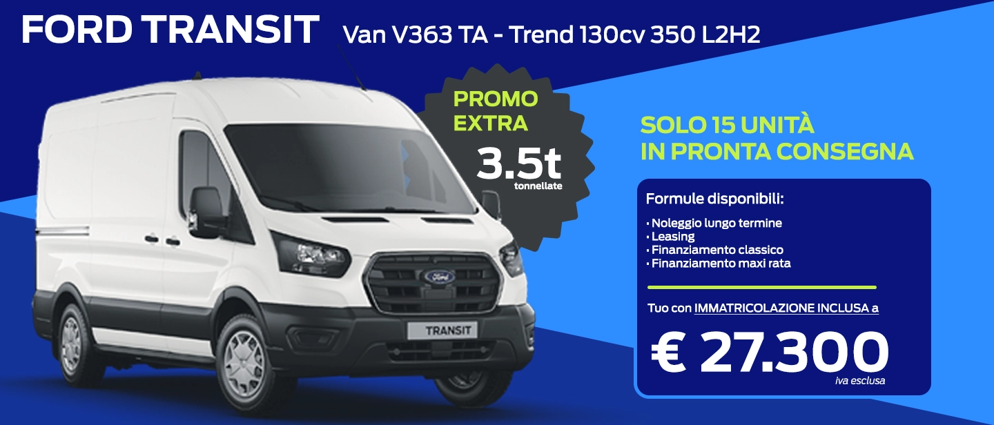 Ford Transit Promozione Pronta Consegna Ambrostore Milano Banner