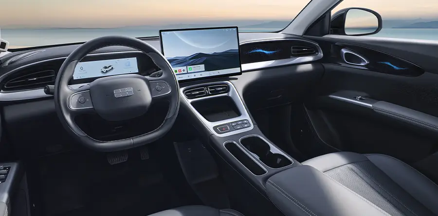 Geely E2 Ambrostore Gamma Page Milano Auto Tecnologia Interno